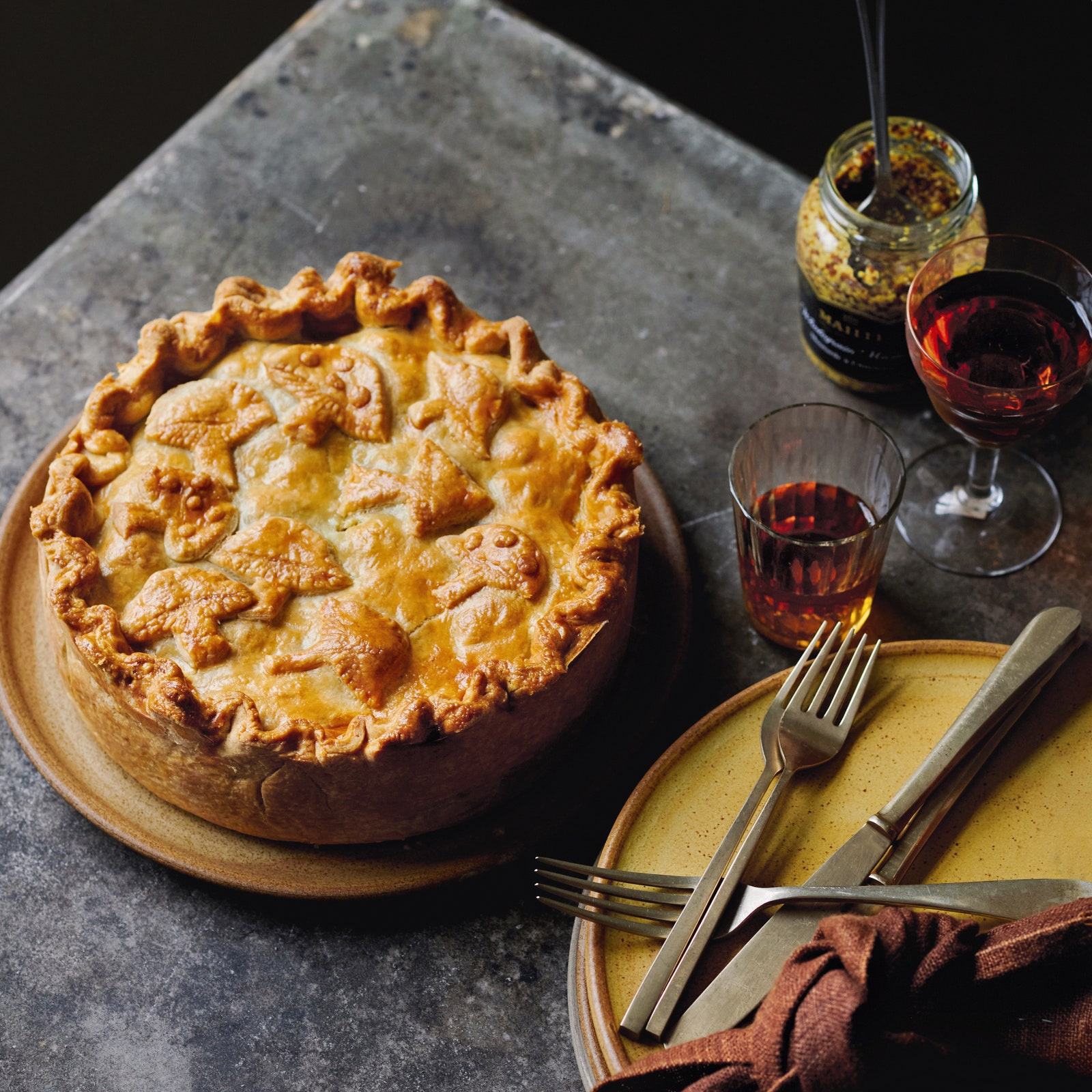 Squash, cavolo nero and Tunworth pie